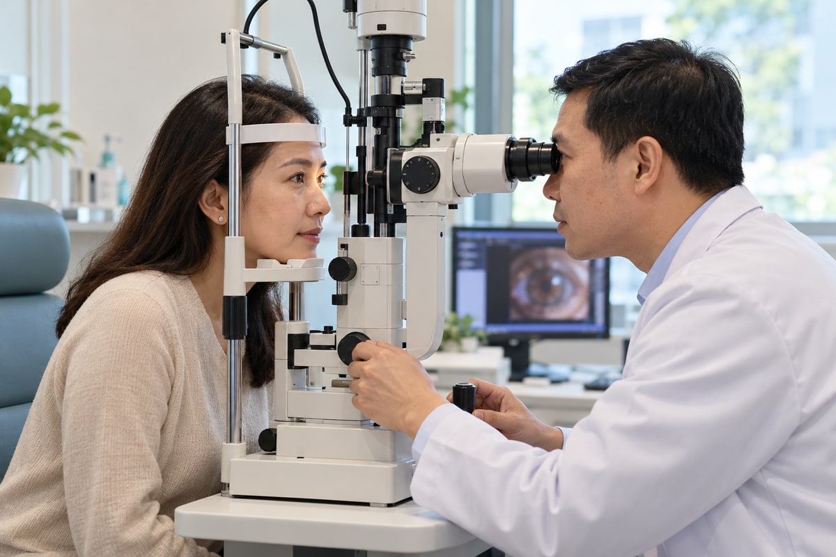 Illustrative slit-lamp eye examination